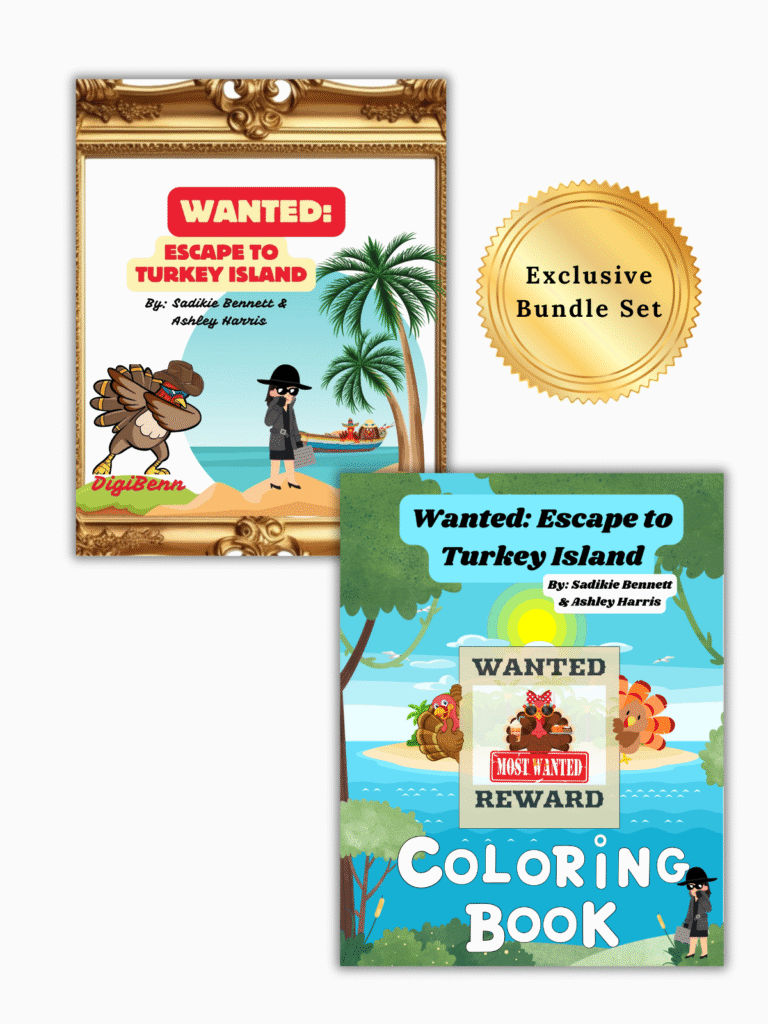 wanted: escape to turkey island coloring book